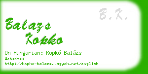 balazs kopko business card